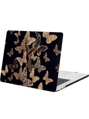 Plastic Hard Shell Case Cover for Macbook Pro 15"/15.4", Gold Butterfly